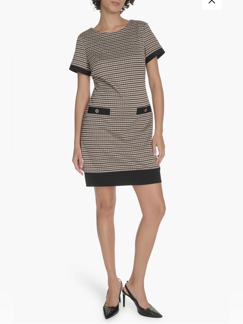 Tommy Hilfiger Houndstooth Short Sleeve Shift Dress size 4